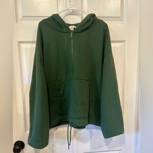 H&M Dark Green Pullover Hoodie